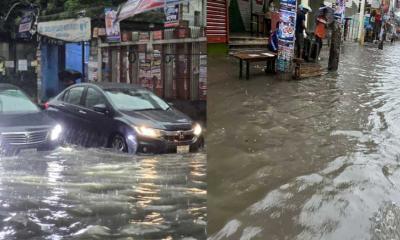 রাত থেকে টানা বৃষ্টিতে রাজধানীতে জলাবদ্ধতা, তীব্র যানজট